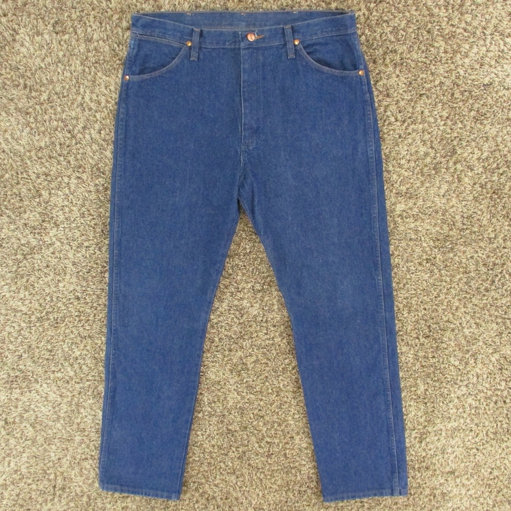 Wrangler Jeans Men's 36x34 Dark Wash Cowboy Cut Original Fit Straight‎ Leg Denim